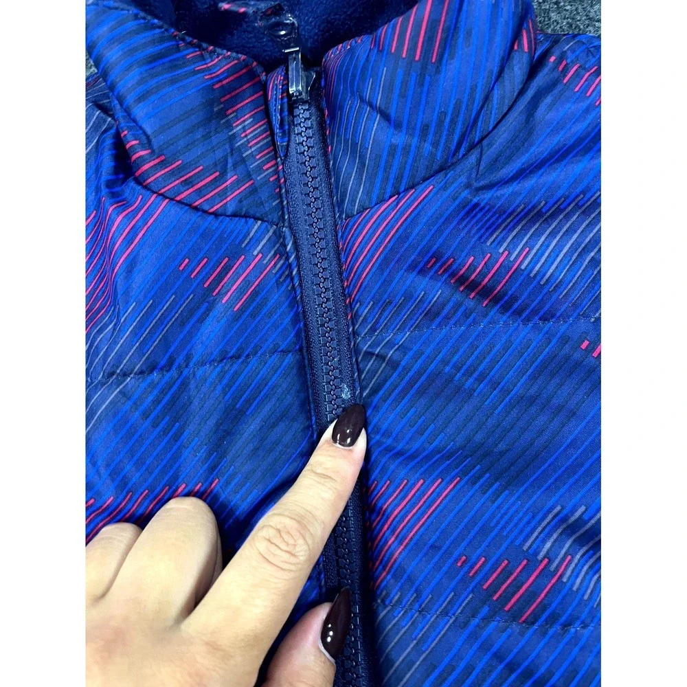 Swiss Tech Puffer Jacket Kids XS Blue Purple Insulated Long Sleeve Full Zipper